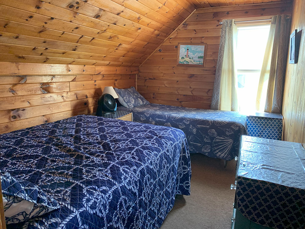 Barn bedroom full size and single bed.